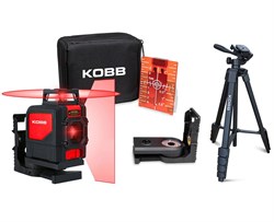 KOBB KBL30RTP 30 Metre Profesyonel Yatay 360° ve Dikey Otomatik Hizalamalı Kırmızı Çapraz Çizgi Lazer Distomat + Tripod